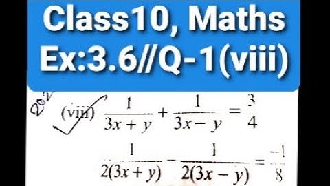 Class10:Gen Maths//Chapter 3//Exercise 3.6//Q.No.1(viii), Most important for HSLC in Assamese.
