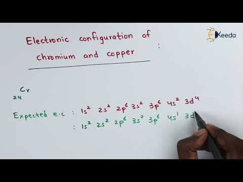 குரோமியம் மற்றும் தாமிரத்தின் மின்னணு கட்டமைப்பு - அணுவின் அமைப்பு - வேதியியல் வகுப்பு 11