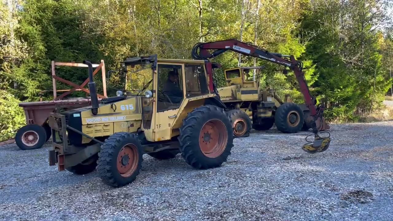 Traktor med skogskran Valmet 615