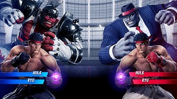 Gladiator Hulk & Ryu vs Hulk & Ryu (Very Hard) - Marvel vs Capcom | 4K UHD Gameplay