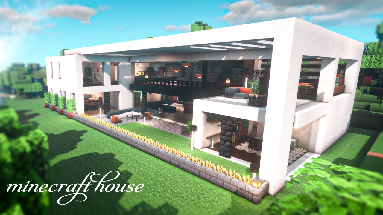 Minecraft Modern House Tutorial How To Build 1 Youtube