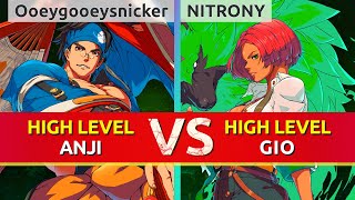 GGST ▰ Ooeygooeysnicker (Anji) vs NITRONY (Giovanna). High Level Gameplay