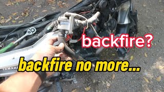 How to remove Backfire problem ng yamaha sz solve #yamaha  #szr  #backfire