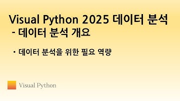 [Visual Python 2025 데이터 분석 개요] #03. 데이터 분석을 위한 필요 역량 | 비주얼 파이썬