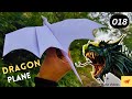 How to make a paper dragon plane   flying super   origami dragon paper plane  perfect landing