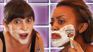 Girls Shave Their Faces For The First Time