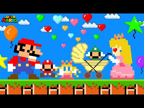 Mario and Peach Adopt All the Babies in Super Mario Bros.!