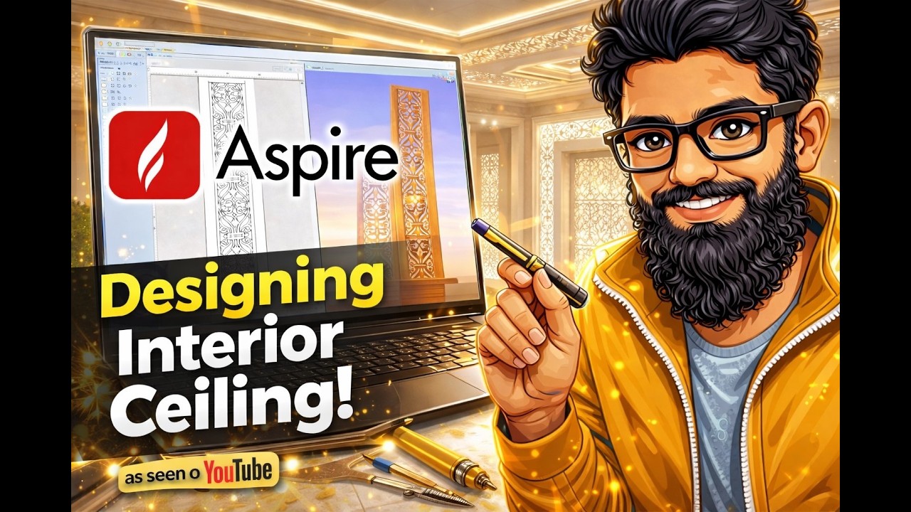 ASPIRE 2D CEILING INTERIOR DESIGN MAKING WITH CNC WORK #youtubevideo # ...