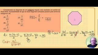 Probability of drawing two diagonals of the octagon that pass through the center