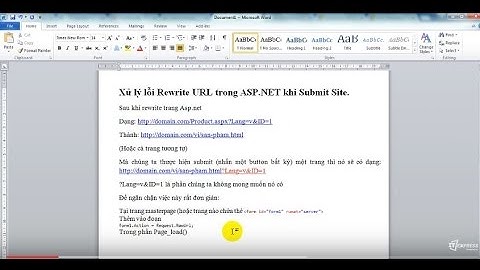 Xử lý lỗi Rewrite URL trong ASP.NET khi Submit Site