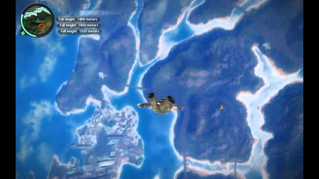 Just Cause 2 Base Jumping from a Hot Air Balloon FREEFALL!