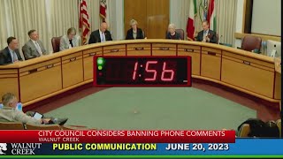 Walnut Creek City Council considers banning phone comments