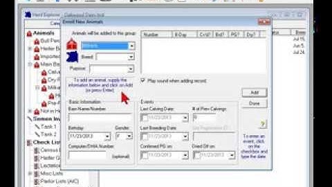 DairyLive: Adding New Animals to Your Herd Database