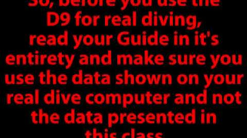 Suunto D9 dive computer - Online Class - m1s2