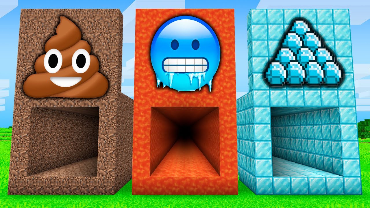 ⁣Which SECRET TUNNEL is better in Minecraft ? I found a LAVA TUNNEL vs DIAMOND TUNNEL !