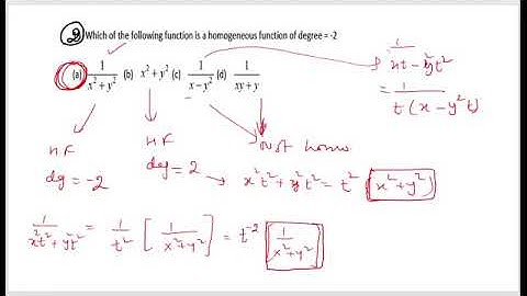 Engineering of mathematics | MCQs Homogeneous function and Euler
