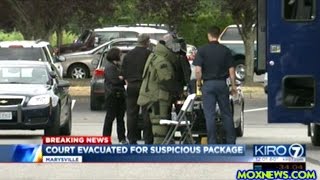 Video Shows Bomb Squad Explode "Suspicious Package" Outside Marysville Courthouse