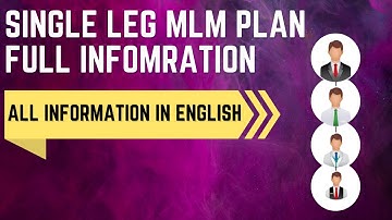 MLM Software | MLM Single Leg Plan Full Information in English | Monoline Plan explaination