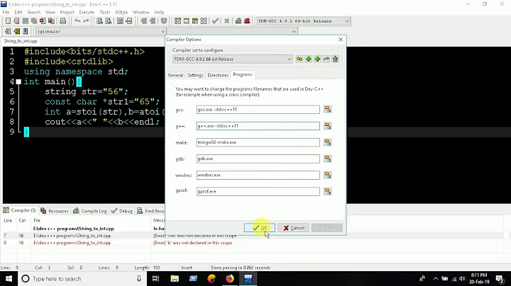 How to change mode c++98 into mode c++11 in Dev-C++