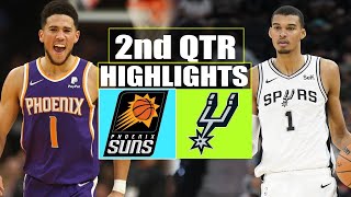 San Antonio Spurs vs Phoenix Suns 2nd QTR GAME HIGHLIGHTS | March 23 | 2024 NBA Season