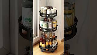 360° Rotating Spice Rack 😳Space-Saving Kitchen Organizer #shorts #kitchenhack #spicerack #temufinds