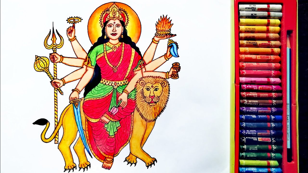 How to Draw Durga Mata Time-lapse Video | Durga Devi Ki Drawing | By