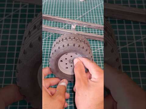 Assembly of tyres in trolley chesis for rc tractor