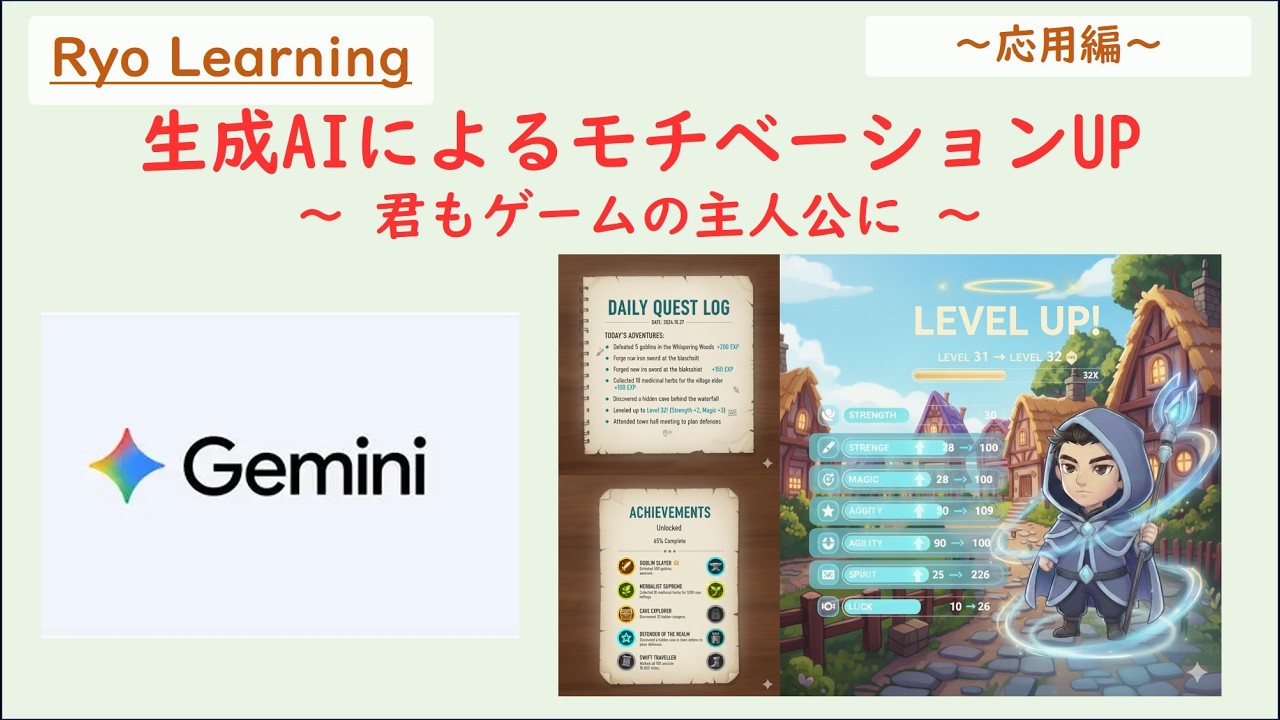 生成AIによるQOL向上　～Part3～　ゲーム風成長ログシステムによるモチベーションUP