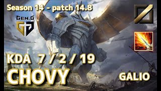 【KRサーバー/C1】Gen.G Chovy ガリオ(Galio) VS アクシャン(Akshan) MID - Patch14.8 KR Ranked【LoL】