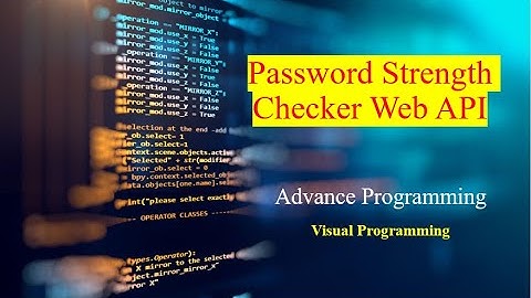 Asp.Net: Password Strength Checker Web API