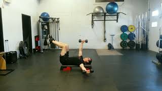Dumbbell Single-Arm Flat Bench Dead Bug Fly