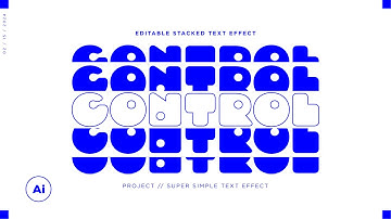 Editable Stacked Text Effect | Adobe Illustrator