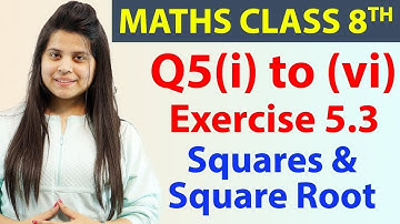 Q5(i) to (vi) - Ex 5.3 - Squares & Square Root - Maths Class 8th - Chapter 5, CBSE