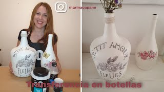 Como hacer transferencia en botellas ♡ Marina Capano