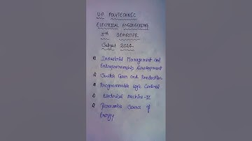 ♥️U.P. Polytechnic 5th semester Electrical Engineering subject 2024🔥 #shorts #short #shortvideo 👍