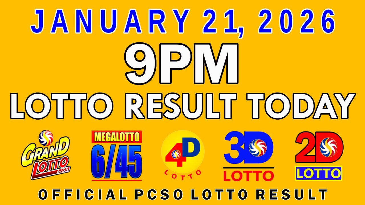9pm Lotto Result Today PCSO January 21 2026