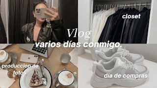 VLOG: Rutina de mañana ☁️ voy de compras, Organizo mi closet &amp; Producción de fotos 🤍☕️