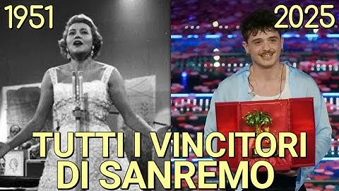 TUTTI I VINCITORI DEL FESTIVAL DI SANREMO DAL 1951 AL 2025 | Olly Balorda Nostalgia e Angelina 2024