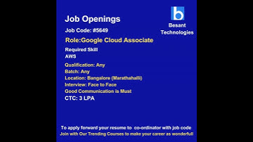 AWS Job Opening |For More openings join our course . #shorts #aws #awsengineer #itjobs #bangalore