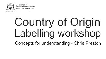 Country of Origin food labelling | Department of Primary Industries and Regional Development