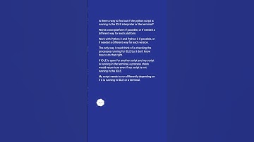 Find out if a python script is running in IDLE or terminal/command prompt #shorts