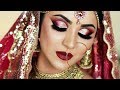 TRADITIONAL INDIAN BRIDAL MAKEUP ( HINDI) | Bronze Glitter Cut Crease And Dark Red Lipstick