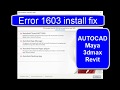 install AutoCAD Lt 2020 to my computer error code 1603