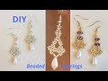 DIY Simple Wedding Beaded Earrings / Beaded Jewelry / Pendientes de Boda / Orecchini  Tutorial # 176