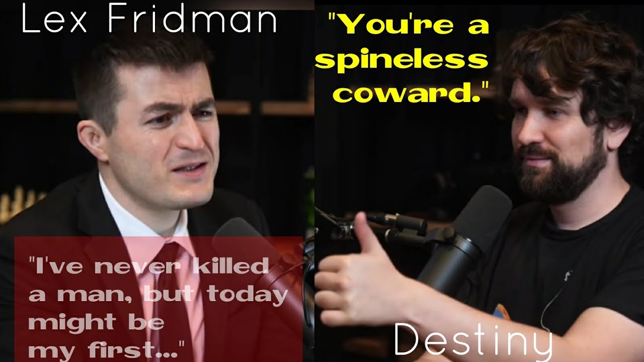 Destiny calls Lex Fridman a "spineless coward"  LEX ALMOST LOSES IT. Destiny backs down 😂. ep. #337