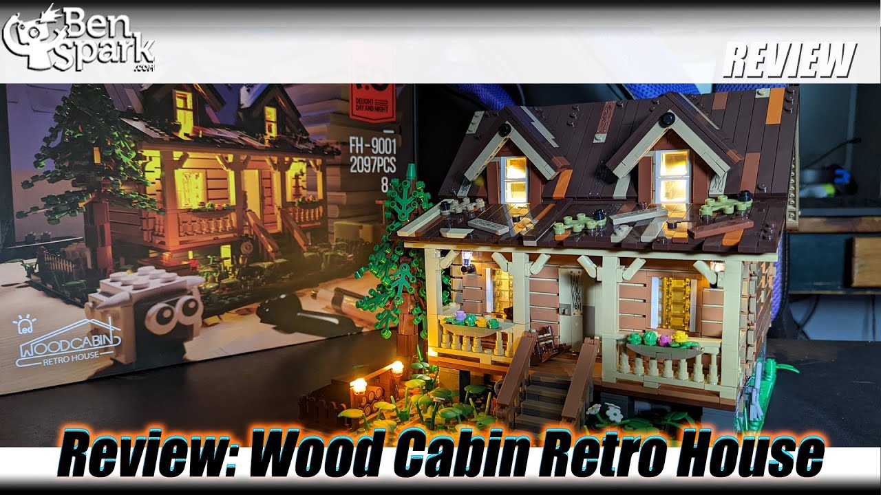 Funwhole Wood Cabin FH9001 With Lights Nova Town City Creator