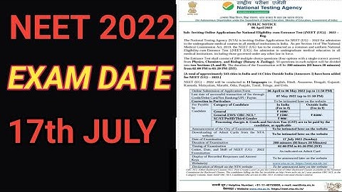 NEET 2022 EXAM DATE ON 17th July | Official confirmation #neet2022examdate #neet2022 #neetug