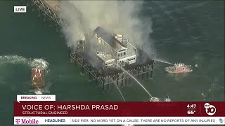 Structural engineer talks to ABC 10News about Oceanside Pier fire