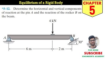 5-12 Equilibrium of a Rigid Body (Chapter 5) Hibbeler Statics 14th Edition Engineers Academy
