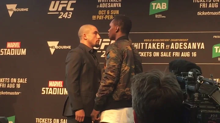 Robert Whittaker and Israel Adesanya face off (UFC 243 press conference)